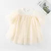 Girl Dresses Spring 2023 Baby Girls Clothes Sweet Princess Dress Soft Mesh Poncho