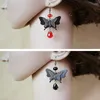 Dangle Earrings Vintage Grunge Butterfly For Woman Red Black Beads Pendant Aesthetics Gothic Halloween Jewelry Korean Fashion