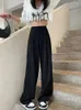 Women's Pants GUUZYUVIZ Loose Suits Female 2023 Casual Office Classic Straight Wide Leg Women Korean Full Length Trousers