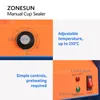 Zonesun 매뉴얼 버블 티 컵 밀봉 기계 콩 우유 아침 시리얼 스톨 베이커리 실러 ZS-MCS1 용 포장 도구