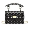 Fashion Genuine Leather Rivet Shoulder Bags for Women 100% Sheepskin Ladies Fashion Chain Crossbody Bag Designer236b