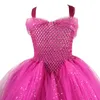 Fille robes filles rose paillettes Tulle Tutu robe enfants Crochet soirée sangle robe de bal enfants fête Banquet Costumes étincelle