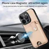 Sockt￤t telefonfodral f￶r iPhone 14 13 12 11 Pro Max XR XS X 7 8 Plus TPU PC Pu Leather Protective Case med magnetiska bilmonterade och f￤llbara verktygskort Paket
