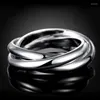 Wedding Rings Exquisite 925 Sterling Silver Three Circle Jewelry Ring For Ladies And Men Temperament Engagement Gift