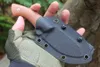 M6697 Survival Straight Hunting Knife 14C28N Satin Blade CNC Full Tang Flax Handle Outdoor Fixed Blade Tactical Knives with Kydex