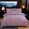 Bedding Sets Thick Brushed Cotton Soft Duvet Cover Set Embroidery Oriental Flowers Retro Comforter Bed Sheet Pillowcases