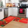 Tapijten kerstkeuken tapijt (2 stuks) vrolijk wasbaar kussen comfortabele set