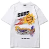 T-shirts pour hommes Suns Flame Ball Imprimer à manches courtes T-shirts pour hommes Harajuku Col rond Surdimensionné Coton Streetwear Couple T-shirts d'été Lâche Z0220