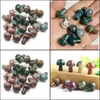 Stone 20mm India Agate Mini Mushroom Plant Statue Natural Carving Home Decoration Crystal Polering Ge Jiaminstore Drop Delivery Jewe Dhqck