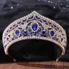Tiaras diezi barroco azul doce coroa de cristal tiara para mulheres casamento elegante princesa jóias para cabelos acessórios punk z0220