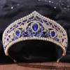 Tiaras Wedding Hair Tiara Rhinestone Bridal Crown Duży wielokolorowy Tiaras Damskie przyjęcie urodzinowe Akcesoria na bal