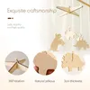 Rattles Mobiles 2 Pcs Baby Wooden Dinosaur Bed Bell Mobile Activity Play Gym Toys 012 Months Children Room Hanging Decor 230220