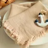 Table Napkin 6pcs Cloth Napkins Tablecloths Linen Fabric Country Wedding Plate Handkerchief Towels Dining Dishcloth Placemat For Dinner