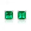 Boucles d'oreilles Vintage Real 925 Sterling Silver 7MM Emerald Gemstone Pour Femmes Anniversaire Fête Or Blanc Boucle D'oreille Bijoux