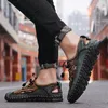 Sandals Summer Mens Outdoor Nonslip Beach Handmade Genuine Leather Shoes Fashion Men Sneakers 230220