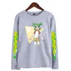 Men's T Shirts Anime Yotsuba Long Sleeve Shirt Female Kawaii Cartoon Graphic Tees Autumn Tops Unisex Tee Men Women Oversized T-Shirt