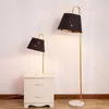 Golvlampor vintage loft led lampa design tyg lampskärm dekorera stående vardagsrum sovrum stativ ljusarmaturer