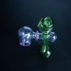 4,5 "pipes à fumer en verre galaxie belle rose violet verre eau bong pipes à main accessoires de tabac dab rig art brûleur à mazout cuillère cadeau