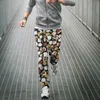 Men's Pants Jumeast 3D Jogger Casual Sweatpants Baggy For Men Black Vintage Mix Flowers Pattern Mens Straight Tracksuit Trousers