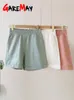 Dames Tweede stuk broek Spring zomer damespak met shorts sweatshirt losse oversize groen tracksuit 2 -delige set dames shorts en top outfits 230220