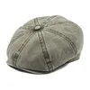 Sboy Hats Voboom Khaki Washed Cotton Cap Men Women 8 Panel Ivy Flat Caps Driver Baker Boy Hat Sun Protection Gatsby Beret 160