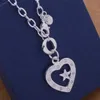 Chaînes collier en argent Sterling 925 bijoux fantaisie beaucoup coeur avec étoile/bdkajura Bpcakgja AN562Chains