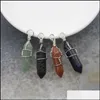 Naszyjniki wisiorka Wrap Chakra Stone Point Pendum Healing Crystal Reiki Charms for Naszyjnik Making Amethyst Rose Rose Rose Quartz Dhdnu