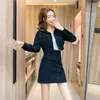 Work Dresses Korean Style Two Piece Women Fashion Cropped Jacket Camis And Skirt Sets Streetwear Chic Slim 3 Pieces Suits