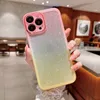 Bling Glitter Plating Gradient Rainbow Clear Cases Silicone Shockproof Cover With Camera Lens Film Protector For iPhone 14 13 12 11 Pro Max