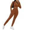 Women's Two Piece Pants Kayotuas Women 2Pcs Sportswear Spring Autumn V-Neck Ruched Crop Tops Skinny Bodycon Pencil Gym Fitness Jogger