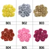 Dekorativa blommor kransar 6 cm gyllene röda rosen konstgjorda blommor glitter pulver rose blommor bukett för bröllop brud duschdekor baby dusch hem dekor t230217