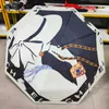 Lyxig vikbar paraplydesigner Kvinnliga bokstäver skriver ut uvprotection Sunshade Automatic