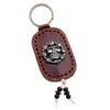 Porte-clés Vintage bijoux à la mode couture cuir multi-crâne pendentif hommes voiture porte-clés sac à dos charme Punk accessoires cadeaux porte-clés