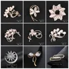 Broches moda kpop opala opala tridimensional flores estrela laço para mulheres femininas strass incrustado para acessórios de roupas jóias