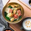 Ciotole Insalatiera in metallo Ramen coreano Uovo Miscelazione Contenitore per snack Noodle da cucina in acciaio inossidabile