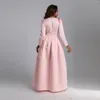 Etnisk klädrock Femme Musulmane Arab Pink Pissed Brodery Elegant Mellanöstern Muslimsk klänning kvinnor Vestidos Abayas för