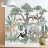 Decorazione da parete Adesivi per misure di altezza di grandi dimensioni Giraffa Elefante per camerette Ragazzi Baby Room Safari Animali della giungla Grafico di crescita carta 230220