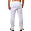 Pantalons pour hommes 2023 Été Hommes Respirant Lin Long Pantalon Solide Perdre Mince Pantalon Taille Élastique Plus Taille S-4XL Casual Mâle Beachwear