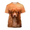 Herren T-Shirts Jumeast 3D Labrador Welpe Hund gedruckt T-Shirty Übergroße niedliche Tiergrafik für Männer Baggy Streetwear Ästhetische Kleidung