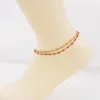 anklets doreenbeads 304ステンレス鋼縁石リンクチェーンアンクレットエナメルゴールドカラー女性ジュエリーギフト23.5cm（9 2/8 "）ロング1ピース