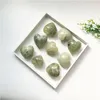 Decoratieve beeldjes hart kristal hoge kwaliteit prehnite hand ambachtelijke steen voor decoratie geschenk wxr