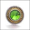 سحر الراين راينستون اللوحة الذهب Sier Snap Button Heart Heart Jewelry النتائج 18 مم أزرار لقطات المعادن DIY المجوهرات بالجملة DR DHQWM