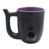 15 Ounce Double Color Ceramic Pipe Mug Coffee Cup Water Pipes Black Bong Cup For Tobacco Smoking