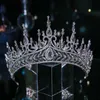 Tiaras lyxiga glittrande kristallgeometriska brudtiaror kronor strass tageant diadema krage cz huvudstycke bröllop hår tillbehör z0220