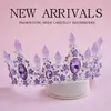 Tiaras 2020 Ny ankomst charmig lila kristall brud tiara kronor magnifika strass diadem för prinsessa bröllop hår tillbehör z0220