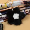 Schlüsselanhänger Flauschiger Nerz Echtpelz Blume Pom Poms Frauen Schlüsselanhänger Auto Schlüsselanhänger Tasche Geldbörse Charms Zubehör Freunde Geschenk SaleKeychains Forb22