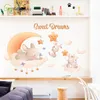 Väggdekor Creative Cartoon Cute Rabbit Animal Stickers for Kids Rooms Baby Bedroom ation Home Self Adhesive 230220