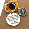 Nyckelringar Keychain 2023 år Compass Graduation Gift for Student School College for Women Men rostfritt stål brevkedja