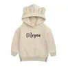 Dames Hoodies Sweatshirts Gepersonaliseerde kinderkapjes Beren Hoodie Custom unisex Kids Jumper | Geschenken voor kinderen | Eerste naam Kleding Baby slijtage Hoody Jumper 230220