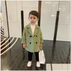 Jackets Winter Grid Boys Girls Woolen Doublebreasted Baby Trench Coat Lapel Kids Outerwear Wool Overcoat Toddler Fall Clothes Drop D Dhuca